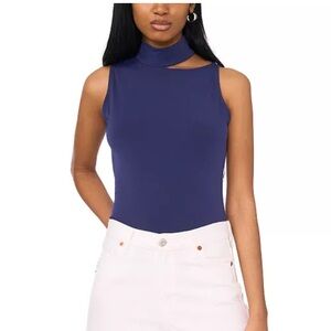 1.State BLACK Women’s Mock Neck Cutout Sleeveless Top Size XS